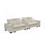 Canapé modulaire moderne avec console, port de charge USB, lampe de lecture, porte-gobelet, beige-732667598