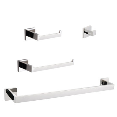 4 Matte Black Bathroom Hardware - Made Of Superior Stainless Steel, Easy Install For Anywhere To In & Beyond