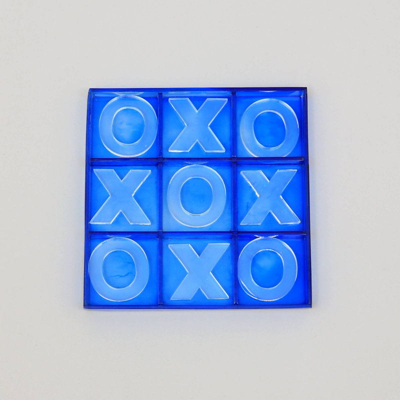 Ensemble de jeu Tik Tack Toe en acrylique bleu