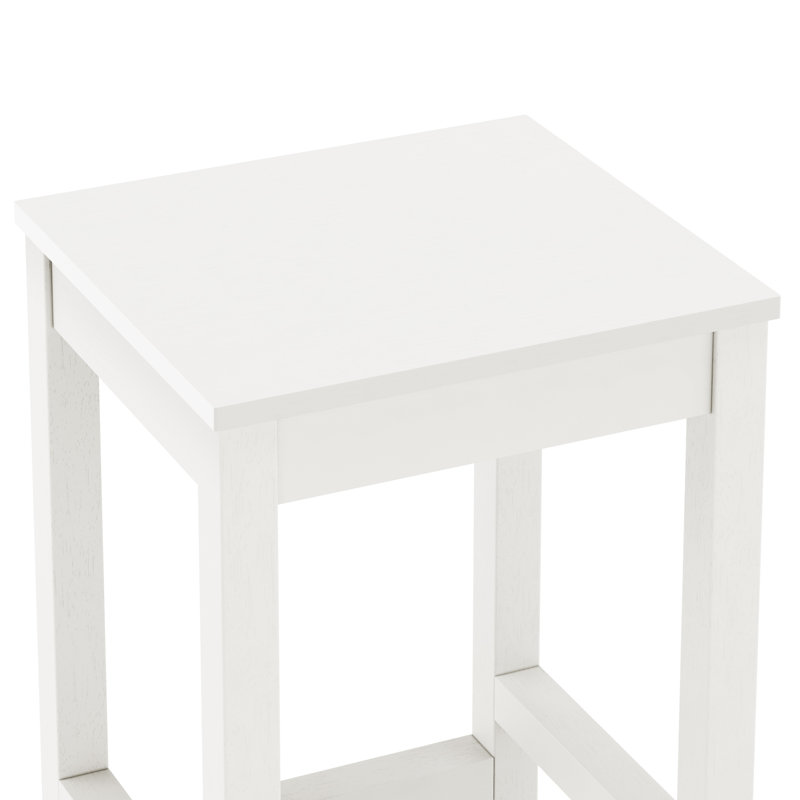 Ensemble de table de bar et chaises Euler, Blanc, H 39 po x L 45 po x l 15 po