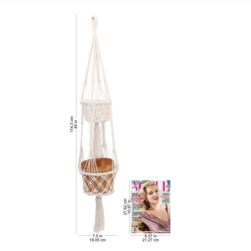 Pot de fleurs suspendu en fibres naturelles Marial