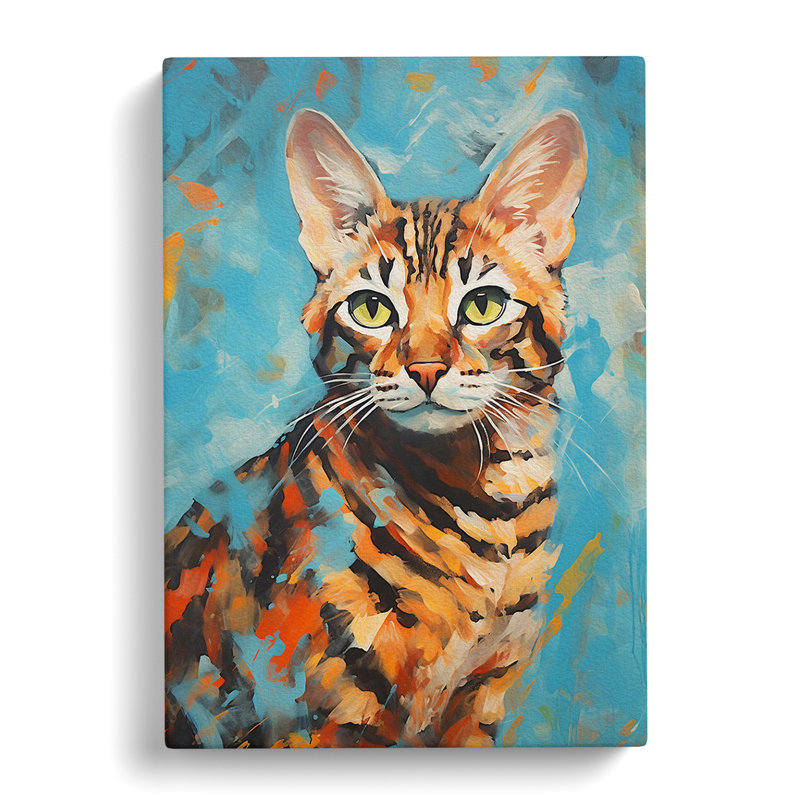 Bengal Cat Gestural No.2 - Print, 60cm H x 40cm W x 3cm D