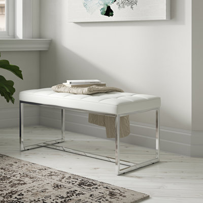 Loree Faux Leather Upholstered Bench