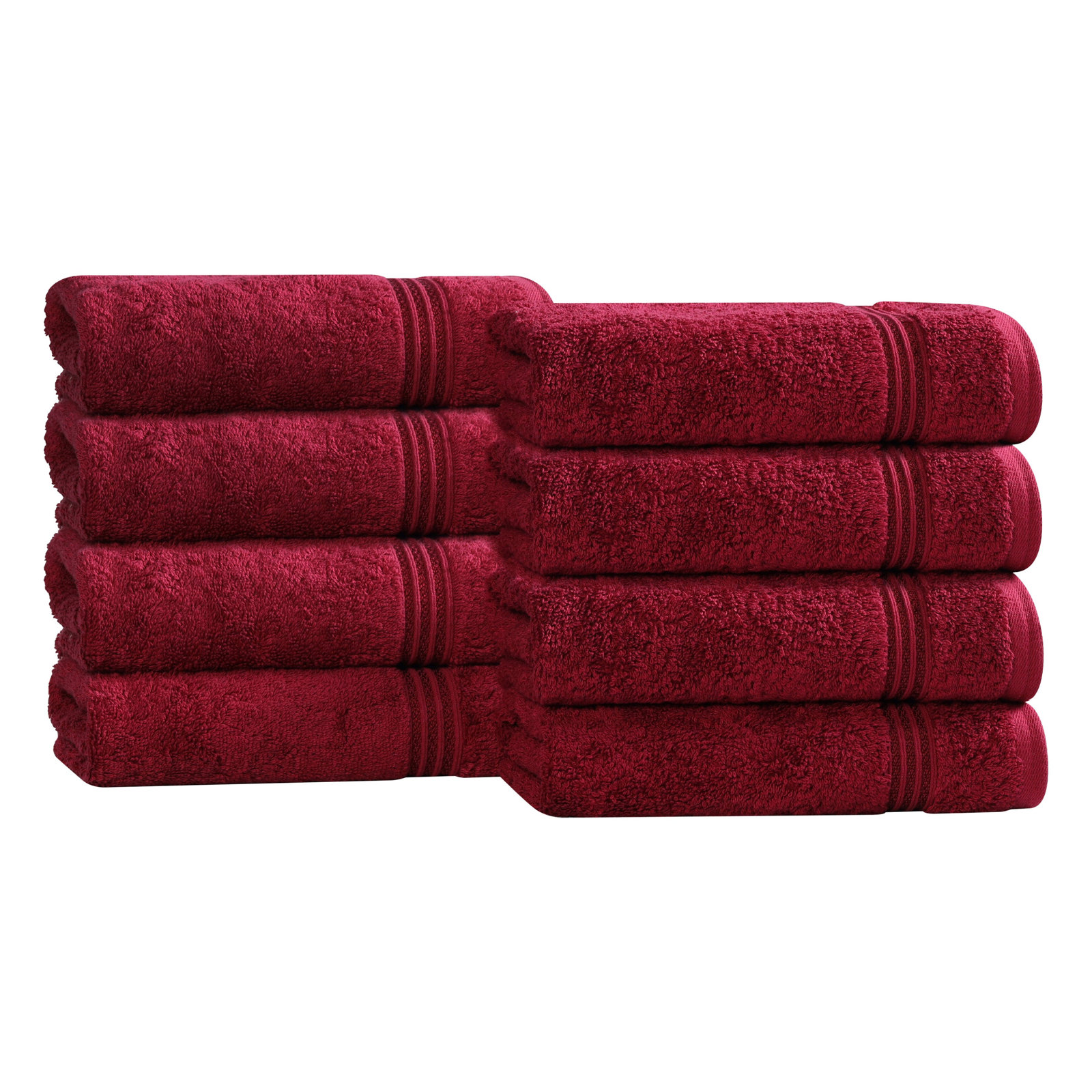 Oleg Egyptian Cotton Hand Towel Set, Burgundy