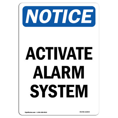 Activate Alarm System Sign