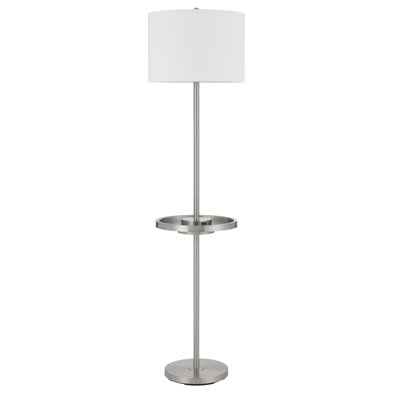 Lampe sur pied en métal Crofton avec ports de charge USB 13,75 po de diamètre pour la maison