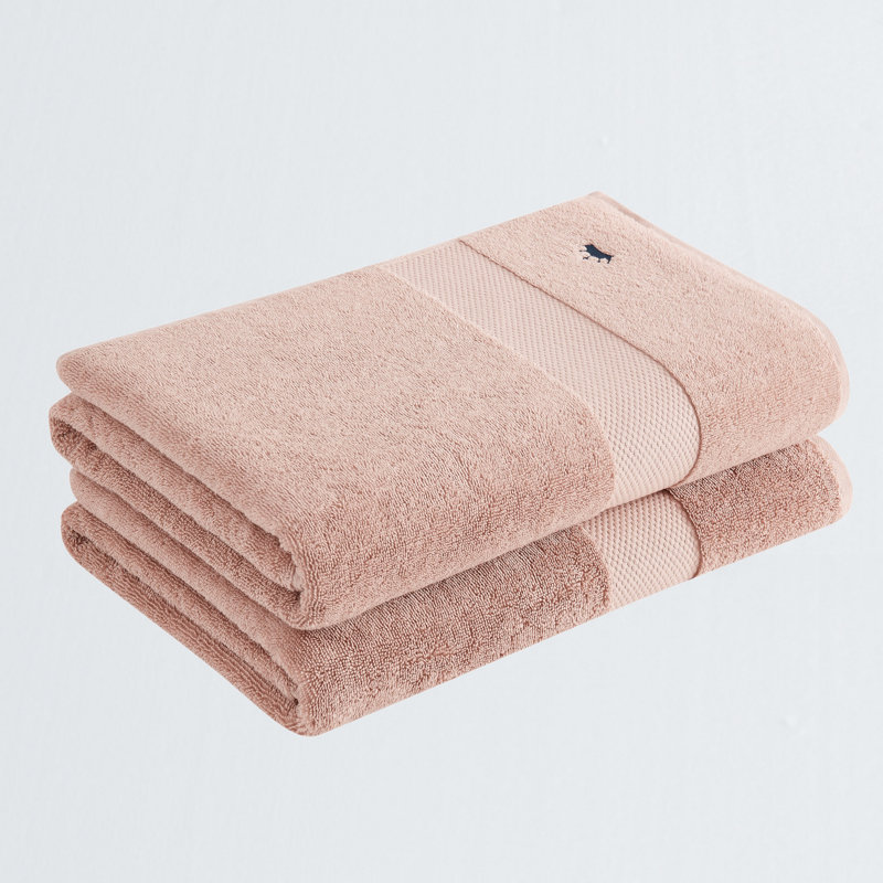 Paquet de 2 serviettes de bain en coton Royal Turkish, Rosé