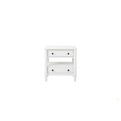Table de chevet ouverte avec 2 tiroirs