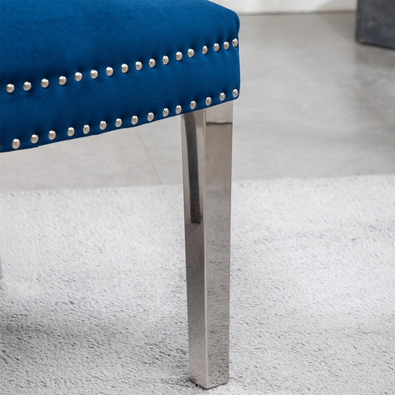 Chaise de salle à manger rembourrée Izzabelle, Bleu