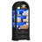 Arched Bookshelf with Lights, Glass Display Cabinet with 2 Drawers
