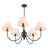 5-Light Transitional Pleated Fabric Pendant Light-2046957281
