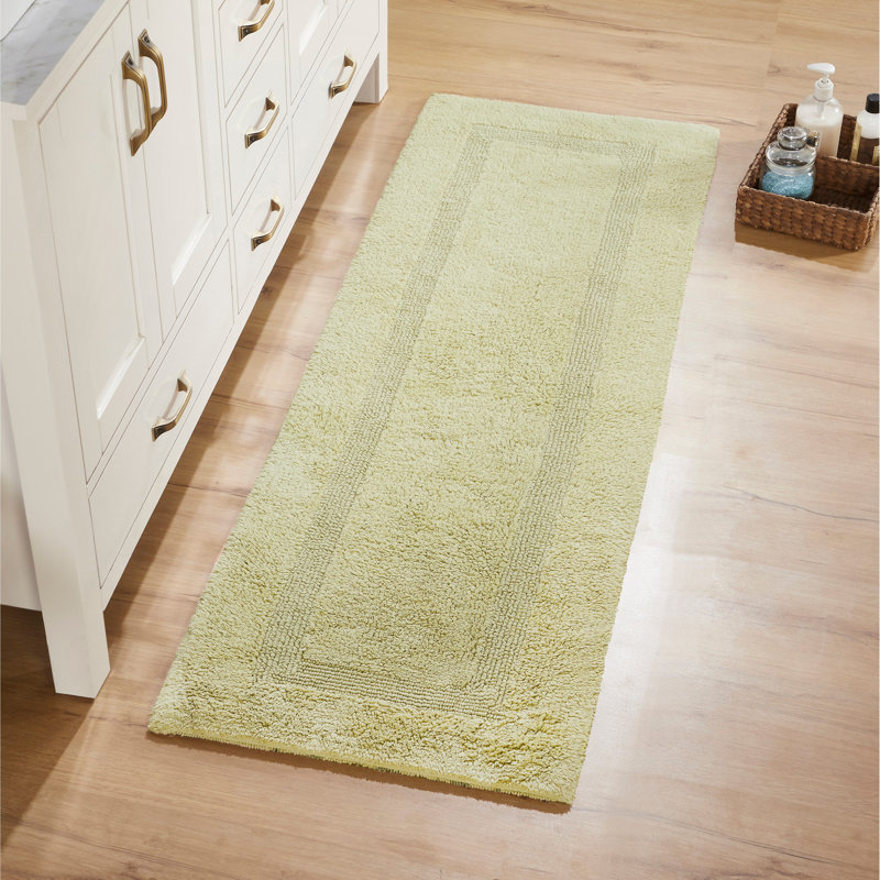 Rozanne Reversible Cotton Bath Rug, Sage, 20" x 60" Runner