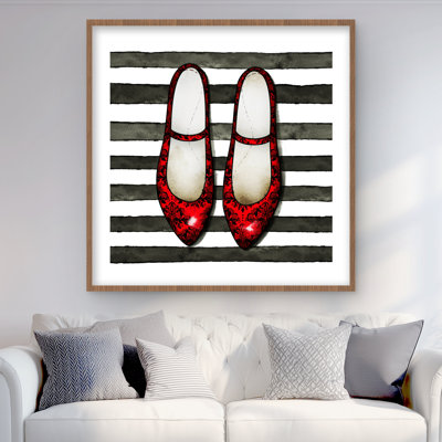 Red Glossy Shoes Framed Print - Stylish Home Decor Art