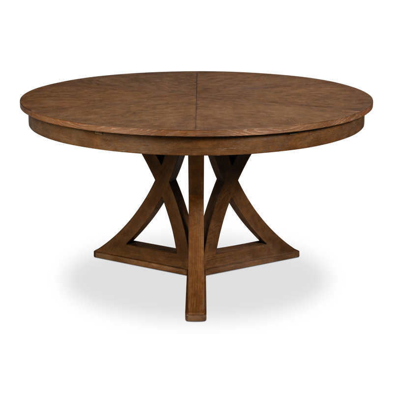 Casual Oak Round Dining Table, Light Mink, 30"H x 55"L x 55"W