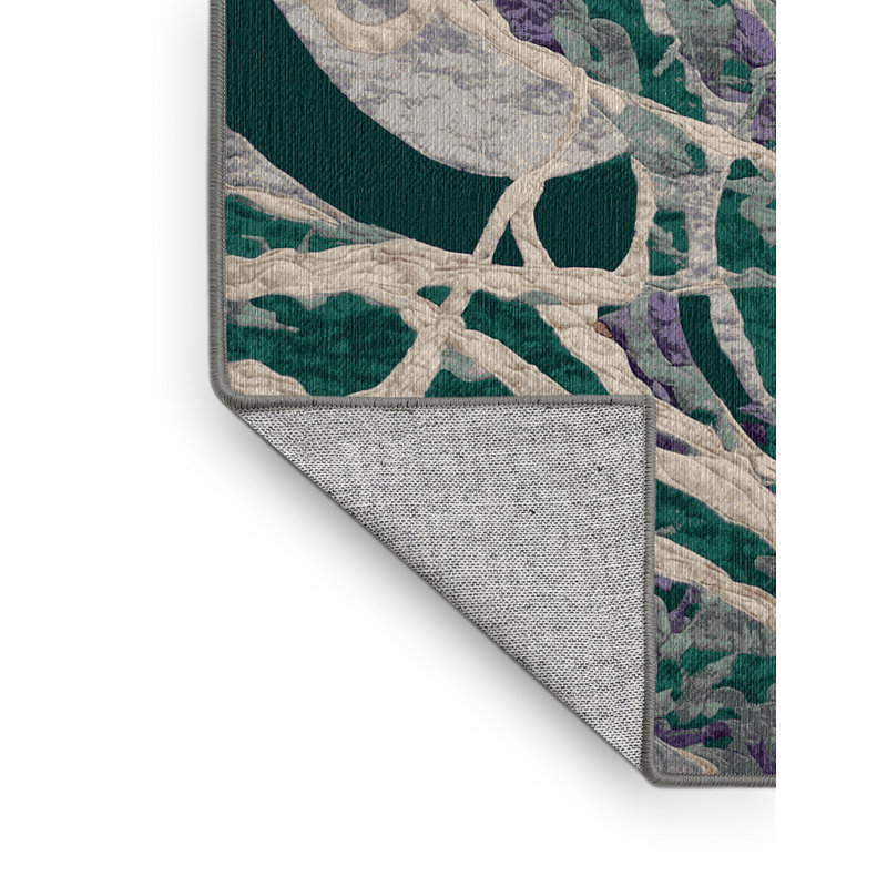 Tapis gris lavable à la machine, Carré 8 pi