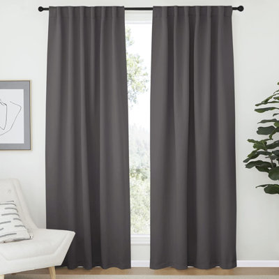 Blackout Curtains for Living Room, Thermal Insulated Solid Window Panels, Room Darkening Drapes for Bedroom/Kitchen, 2 Pieces