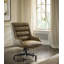 Fauteuil de direction en cuir beige Bennet