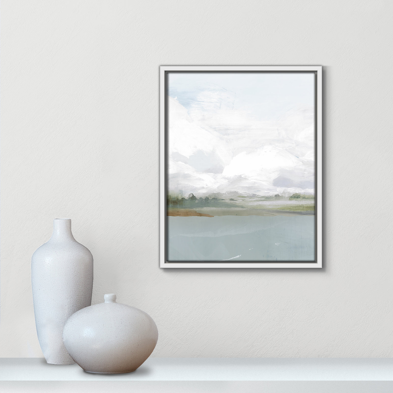 All Shore Painting, 15.5" H x 12.5" W, White