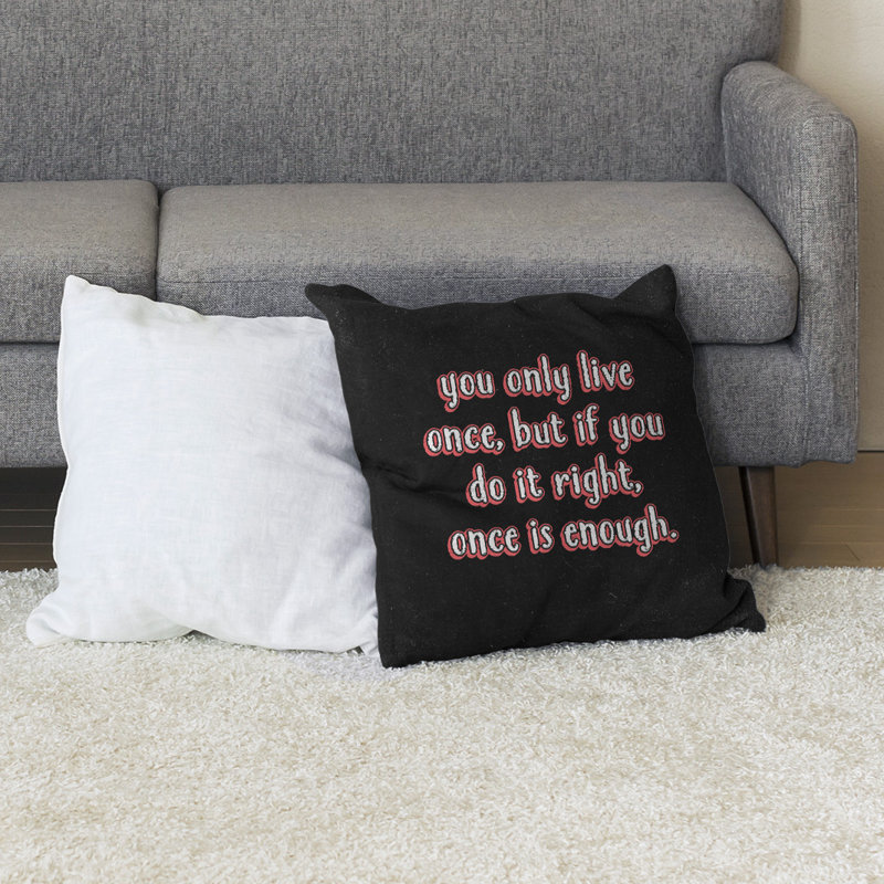 Coussin de sol You Only Live Once, 40 po x 40 po, Rouge
