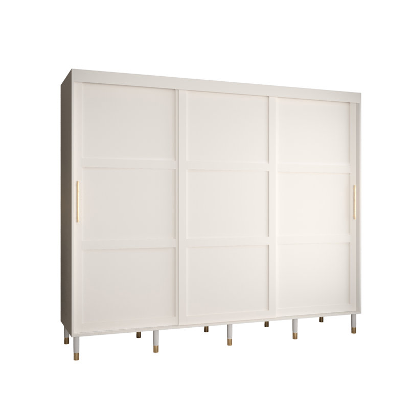 Angula 3 Door Manufactured Wood Wardrobe, White Matt