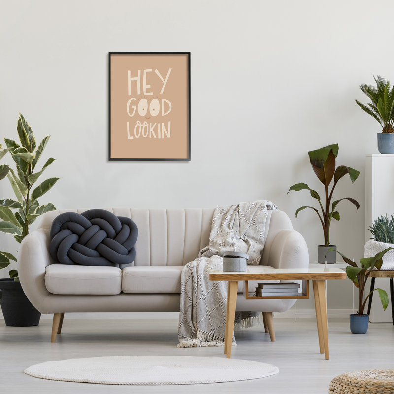 «Hey Good Lookin», phrase encadrée sur bois par Rachel Nieman, Giclée encadrée noir minuit, H 30 po x l 24 po x P 1,5 po