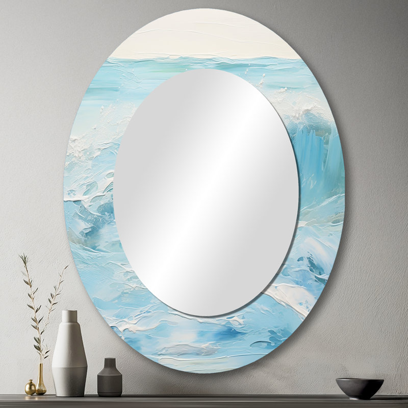 Miroir mural bleu et blanc Simplicity Beach, 43 po x 33 po