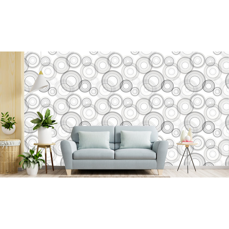 Papier peint adhésif L 10 pi x l 24 po Bombay Circels