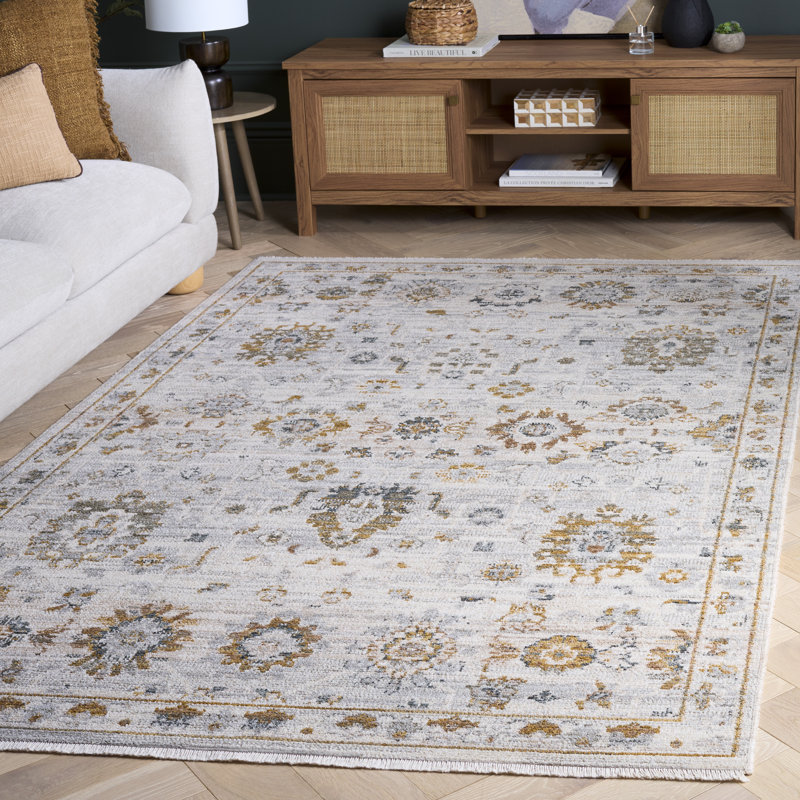 Vintage Rosewood 500 Performance Floral Indoor Rug, Rectangle 6' x 8'7"