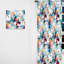 Bleu et rose abstrait Pixel Expression I - Rideau obscurcissant géométrique abstrait - 1 panneau-107564182