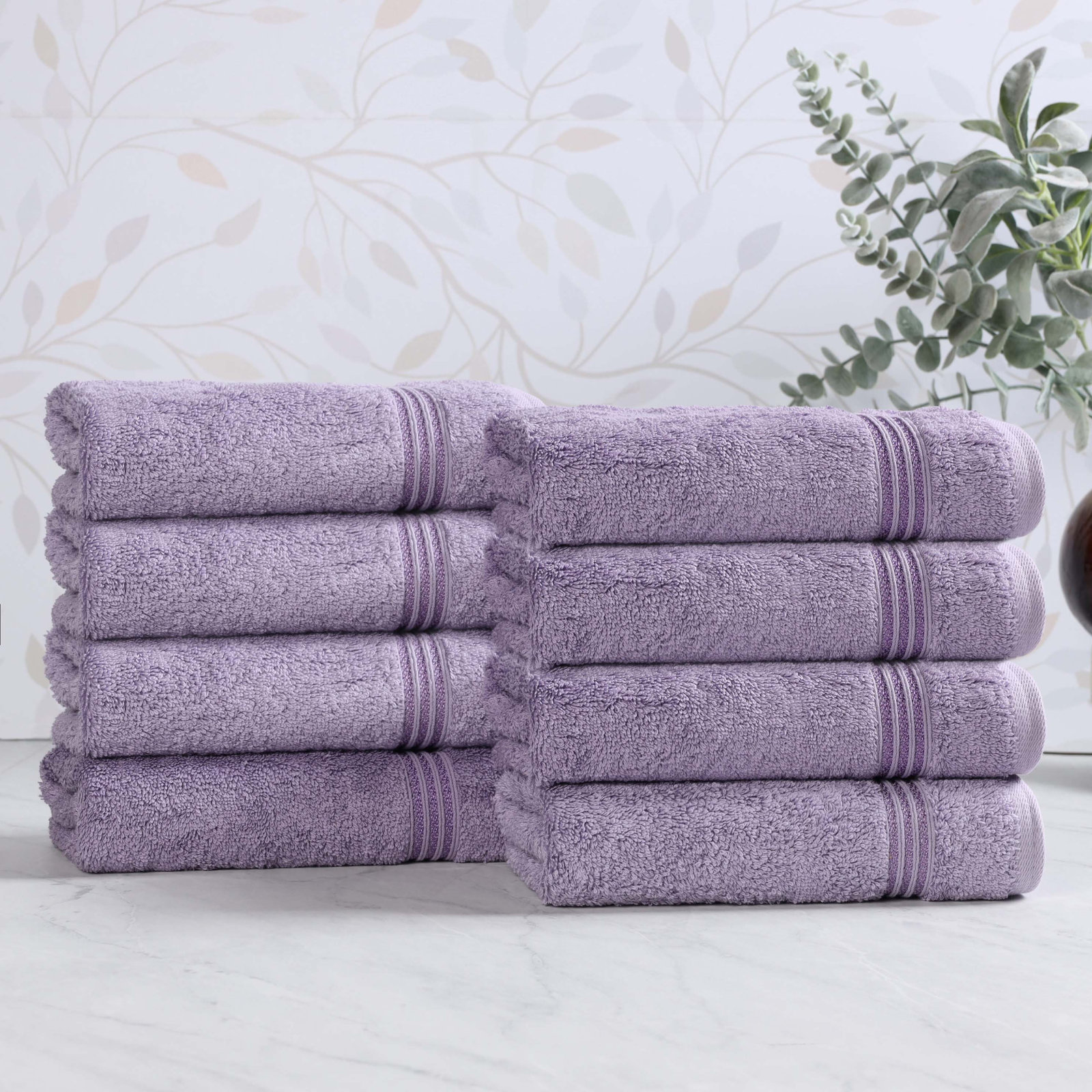Oleg Egyptian Cotton Hand Towel Set, Royal Purple