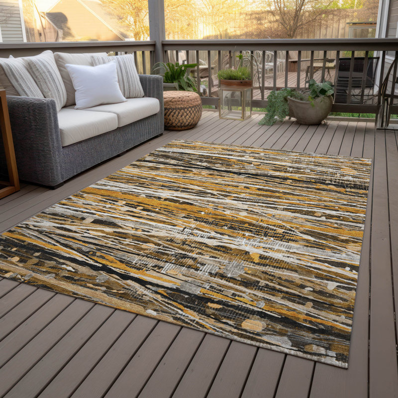 Tapis intérieur / extérieur lavable à la machine Bernadette ACN2126, Rectangle 10 pi x 14 pi