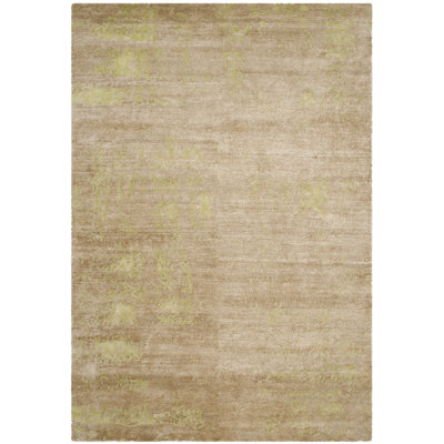 Tapis de couleur unie en soie / lin / coton noué à la main Desarea