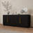 70"W Black Modern Fluted TV Stand for TV up to 78" with Storage-901134122