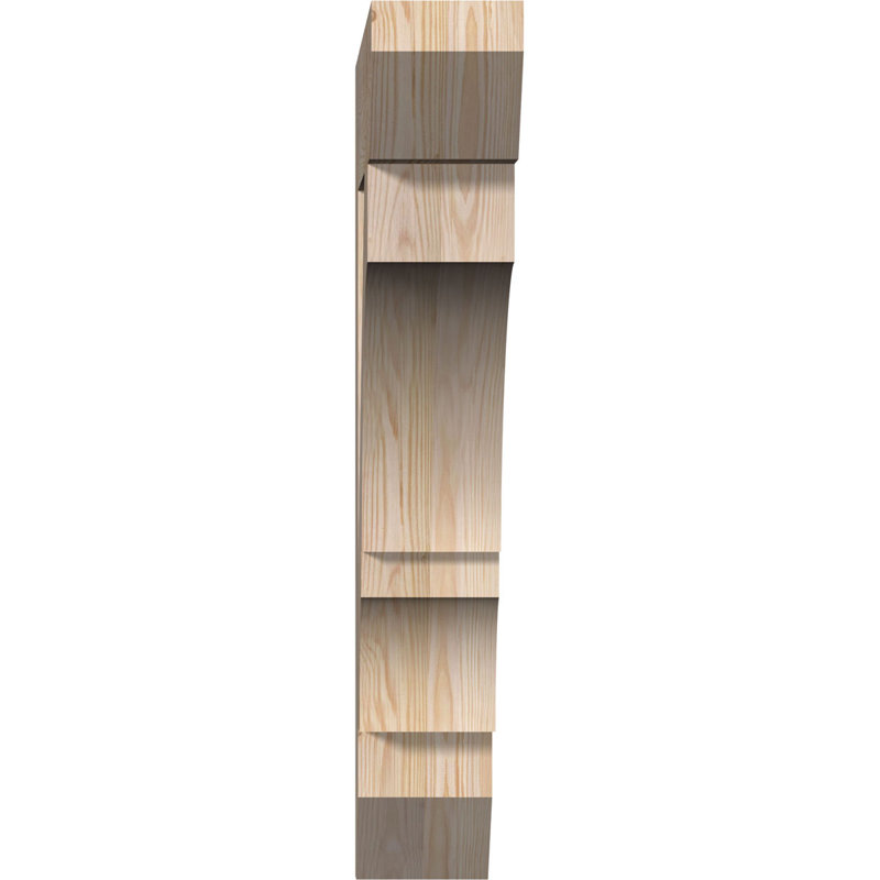 H 6 po x l 40 po x Support en bois / corbeau, H 34 po x l 5,5 po x P 30 po, Sapin de Douglas, Lisse