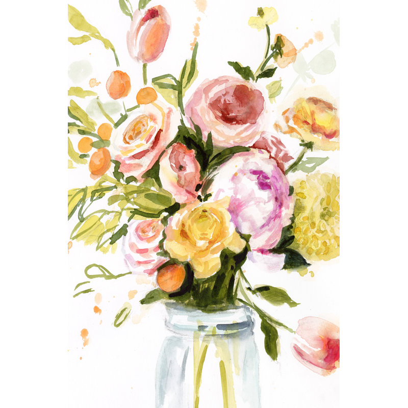 Loose Arrangement I by Victoria Borges - Painting on Canvas, 30cm H x 20cm W, Wrapped Canvas
