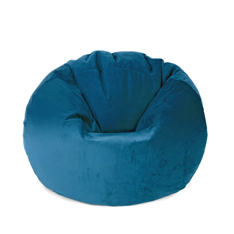 Très grand couvre-sac rond en velours - 58 po x 58 po - bleu turquoise, Polyester bleu