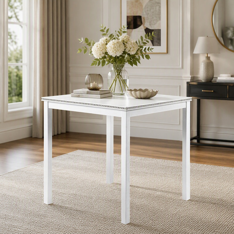Table de salle à manger en bois, White