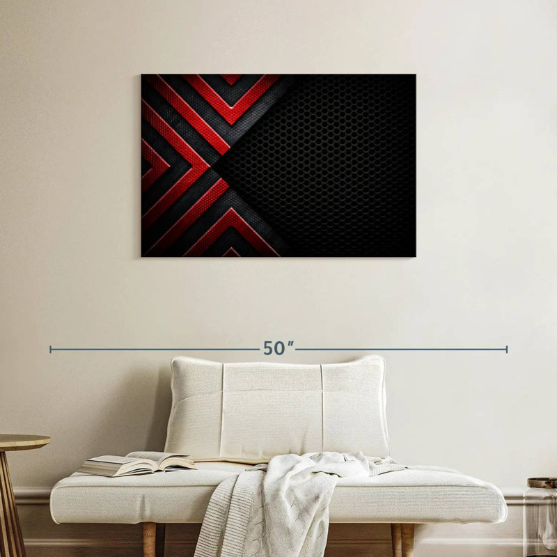 Avery Red Black Abstract, 24" H x 36" W