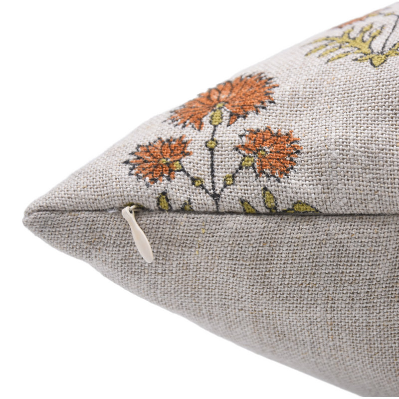 Housse de coussin à motif floral imprimé à la main Fab divine, 26 po x 26 po