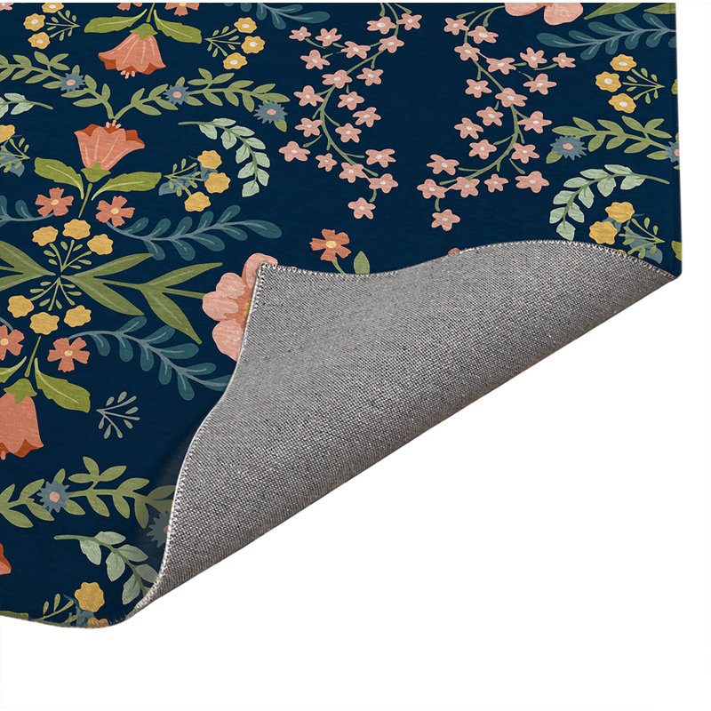 Tapis à linge Cecelia, Bleu, Rectangulaire 2 pi x 3 pi