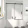 Fast-Assembly 56" - 60" W x 60" H Single Sliding Frameless Tub Door with 3/8" Clear Glass