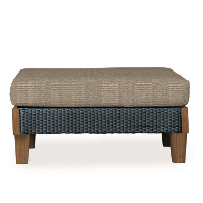 Catalina Outdoor Ottoman, Callen Driftwood, Ivory