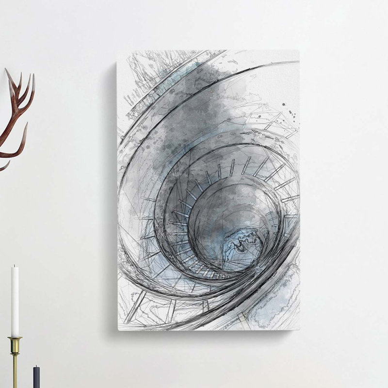 Spiral Staircase in Rome in Abstract - Wrapped Canvas, 60cm H x 40cm W x 3cm D
