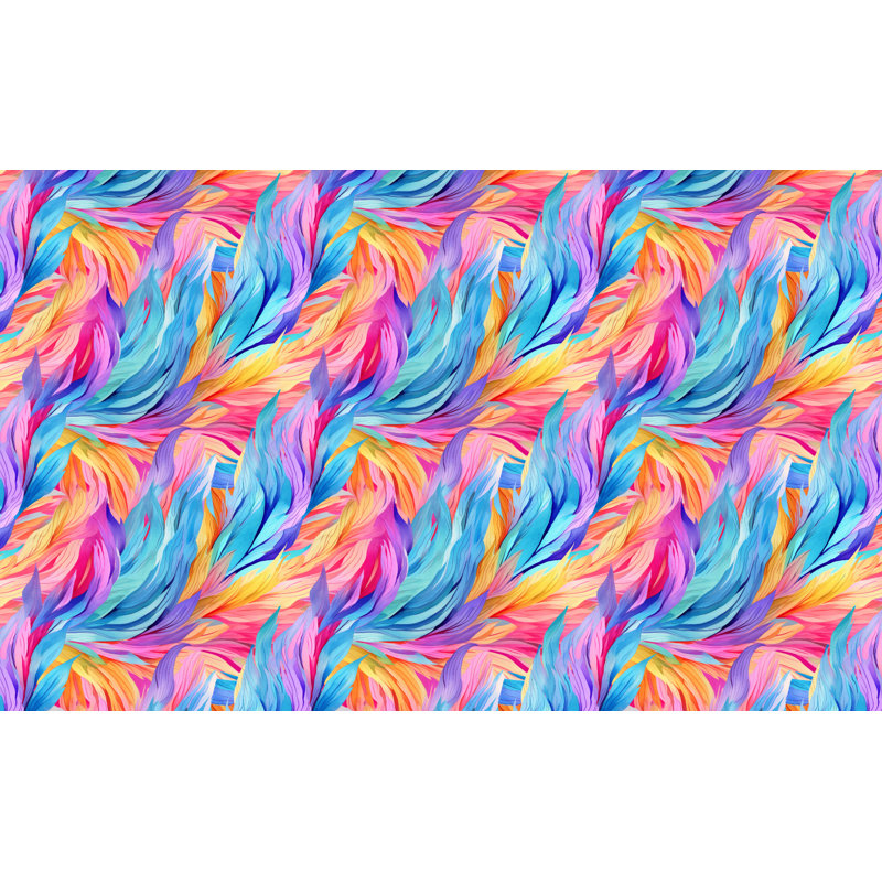 Machine Printed Throw Blanket, Throw, Abstract, Pink/Blue