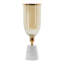 Vase décoratif Kylie avec base en marbre blanc, aluminium, verre doré 16 pouces-123275115