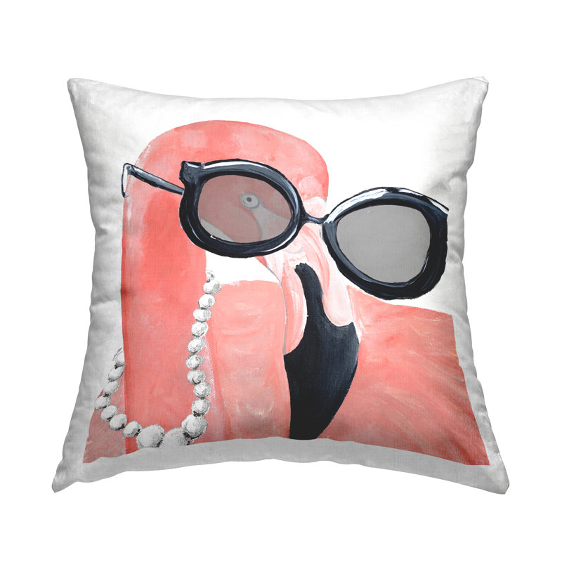 Coussin Glam Fashion Pink Flamingo