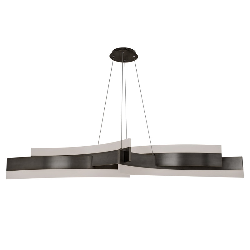 Sleek Arcs Black Aluminum LED Island Pendant for Indoor/Outdoor