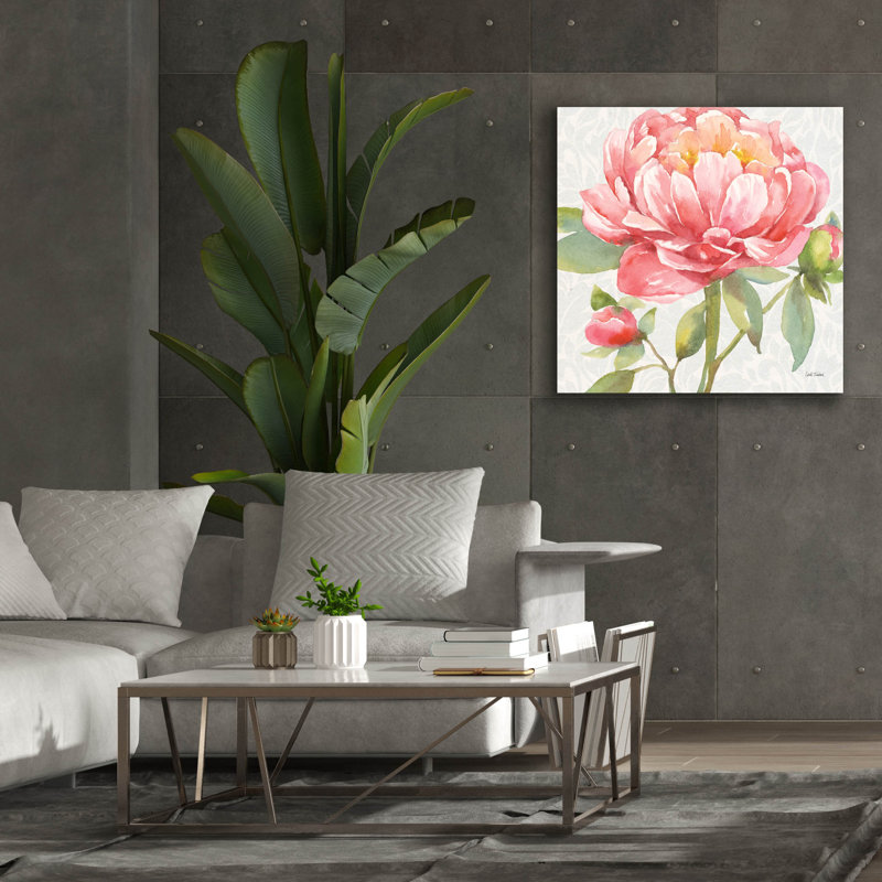 «Epic Graffiti» «Pink Flora 2» par Leslie Trimbach, art mural sur toile, H 37 po x l 37 po x P 1,5 po