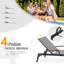 Ensemble de chaises longues de patio en aluminium avec tissu Phifertex et table d'appoint en teck