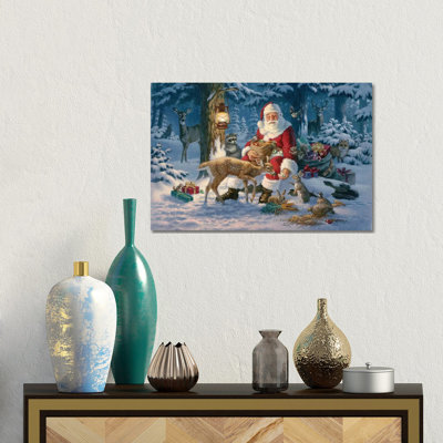 Santa In Forest- Gallery-Wrapped Canvas Giclée